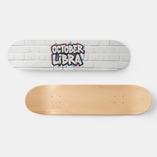 Oktober Weegschaal Graffiti Zodiac Skateboard (Horizontaal)