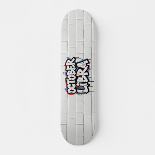 Oktober Weegschaal Graffiti Zodiac Skateboard (Voorkant)