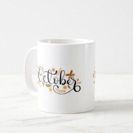 Oktober Whimsy - Herfst Vlinder & Bloemen Script Koffiemok