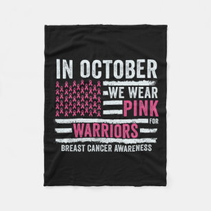 Oktober wij Draag roze borstkankermaand Fleece Deken