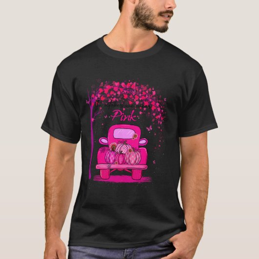 Oktober wij Draag roze pompoen vrachtwagen borstka T-shirt (Voorkant)