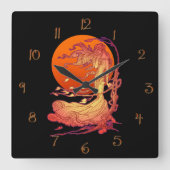 Oktober Wind Vierkante Klok (Voorkant)