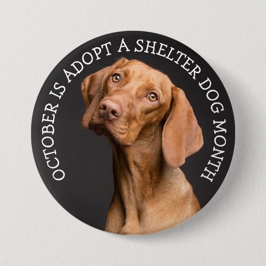 Oktober wordt goedgekeurd een Shelter Dog Maand Ronde Button 7,6 Cm (Voorkant)