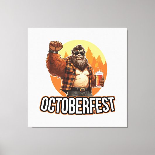 Oktoberfeest Bigfoot Canvas Afdruk (Voorkant)
