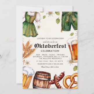 Oktoberfeest Duits Festival Bier Beierse Brezel Kaart