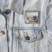 Oktoberfeest in Rome, 1842 Vierkante Button 5,1 Cm (In situ)