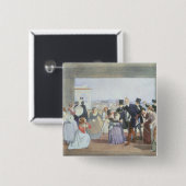 Oktoberfeest in Rome, 1842 Vierkante Button 5,1 Cm (Voorkant /achterkant)