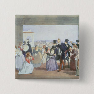 Oktoberfeest in Rome, 1842 Vierkante Button 5,1 Cm