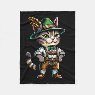 Oktoberfeest Kat Grappig Duits Beiers Lederhosen Fleece Deken