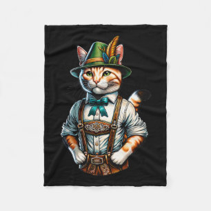 Oktoberfeest Kat Grappig Duits Beiers Lederhosen Fleece Deken