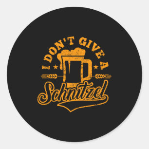 Oktoberfes Ik Geef Geen Schnitzel Bier Mannen Vrou Ronde Sticker
