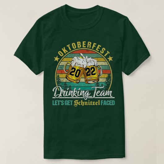 Oktoberfest 2022 Drink Team Laten we Schnitzel hal T-shirt (Design voorkant)