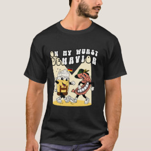 Oktoberfest 2024 op mijn wurst gedrag retro bier s t-shirt