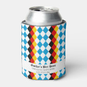 Oktoberfest Aangepast Blauw Zwart Rood Geel Blikjeskoeler (Blikje Voorkant)