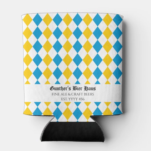 Oktoberfest Aangepast Middeleeuwse tekst Blauw Wit Blikjeskoeler (Achterkant)