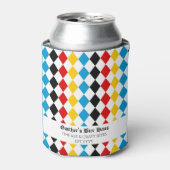 Oktoberfest aangepaste tekst Blauw zwart rood geel Blikjeskoeler (Blikje Voorkant)