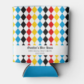 Oktoberfest aangepaste tekst Blauw zwart rood geel Blikjeskoeler (Voorkant)