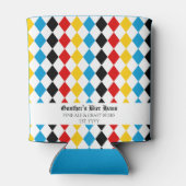 Oktoberfest aangepaste tekst Blauw zwart rood geel Blikjeskoeler (Achterkant)