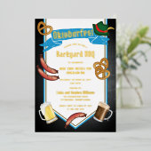Oktoberfest Bavarian Beer Backyard BBQ Party Folie Uitnodiging (Staand Voorkant)
