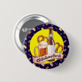 Oktoberfest Beer And Pretzels  Ronde Button 5,7 Cm (Voorkant /achterkant)