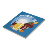 Oktoberfest Beer en Dog Ceramic Tegel Tegeltje (Zijkant)