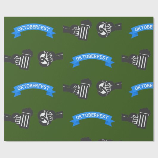 Oktoberfest Beer en Pretzel Cadeaupapier (Vlak)