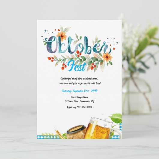 Oktoberfest Beer Kaart (Staand voorkant)