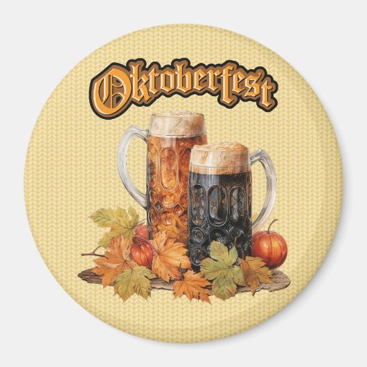 Oktoberfest Beer Mokken Magnet (Voorkant)