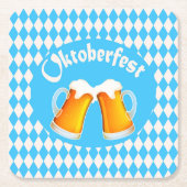 Oktoberfest Bier Beiers patroon Kartonnen Onderzetters (Voorkant)