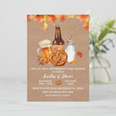 Oktoberfest Bier & Bottles Baby shower Uitnodiging (Staand voorkant)
