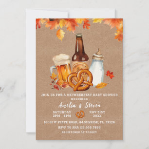 Oktoberfest Bier & Bottles Baby shower Uitnodiging