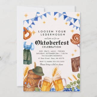 Oktoberfest Bier Duits Festival Feest Watercolor Kaart
