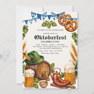 Oktoberfest Bier Duits Festival Waterverf Kaart