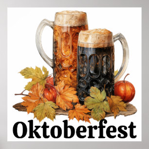 Oktoberfest Bier Mokken Art Poster