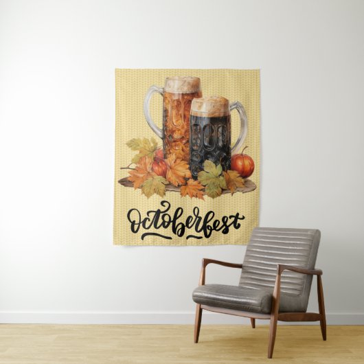 Oktoberfest Bier Mokken Tapestry Wandkleed (In situ)