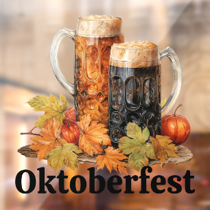 Oktoberfest Bier Mokken Window Cling Raamsticker