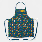 Oktoberfest Bier, Pretzel & Sausage Pattern Schort (Voorkant)