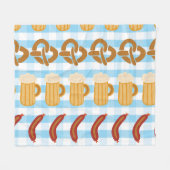 Oktoberfest: bier, pretzel, worstpatroon fleece deken (Voorkant (Horizontaal))