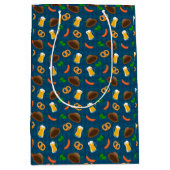 Oktoberfest Bier, Pretzel & worstpatroon Medium Cadeauzakje (Voorkant)