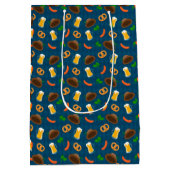 Oktoberfest Bier, Pretzel & worstpatroon Medium Cadeauzakje (Achterkant)