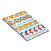 Oktoberfest: bier, pretzel, worstpatroon notitieboek (Rechterzijde)