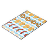 Oktoberfest: bier, pretzel, worstpatroon notitieboek (Linkerzijde)