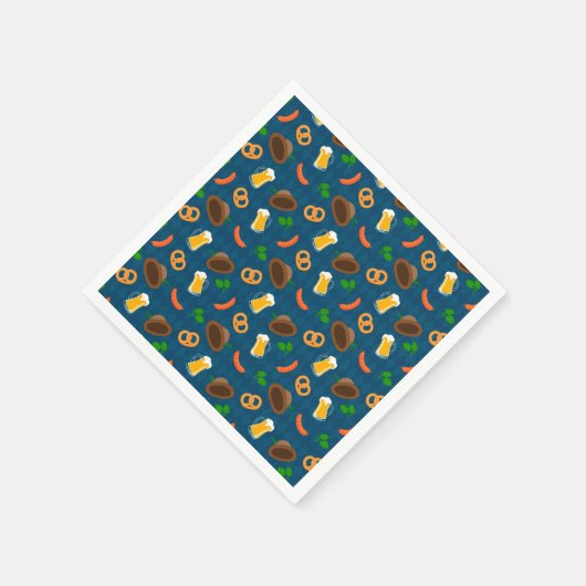 Oktoberfest Bier, Pretzel & worstpatroon Servet (Hoek)