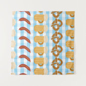 Oktoberfest: bier, pretzel, worstpatroon wandkleed (Voorkant (horizontaal))