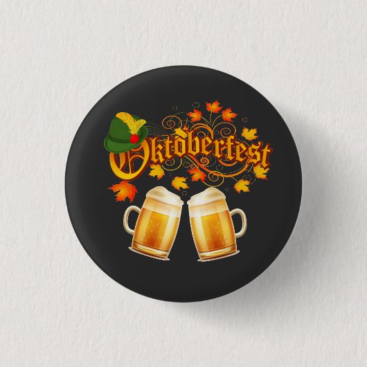 Oktoberfest Bier  Ronde Button 3,2 Cm (Voorkant)