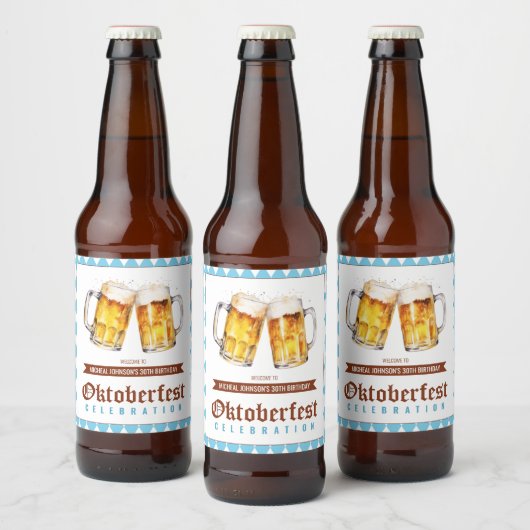 Oktoberfest bier verjaardagsfeestje bier etiket (Flessen)