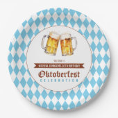 Oktoberfest bier verjaardagsfeestje papieren bordje (Voorkant)
