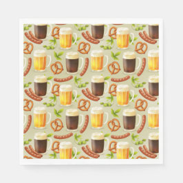 Oktoberfest bier, worst en frakelpapier Napkin Servet