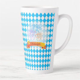OKTOBERFEST bierfestival Blauwe Beierse vlag Latte Mok