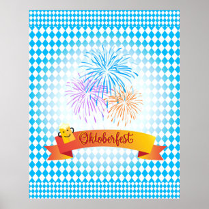 OKTOBERFEST bierfestival decoratie Blauw patroon